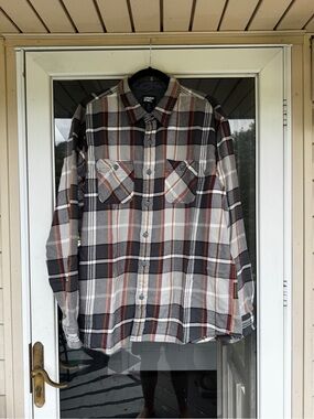 Lands' End Men’s Plaid Flannel Shirt XL (46-48) Traditional Fit